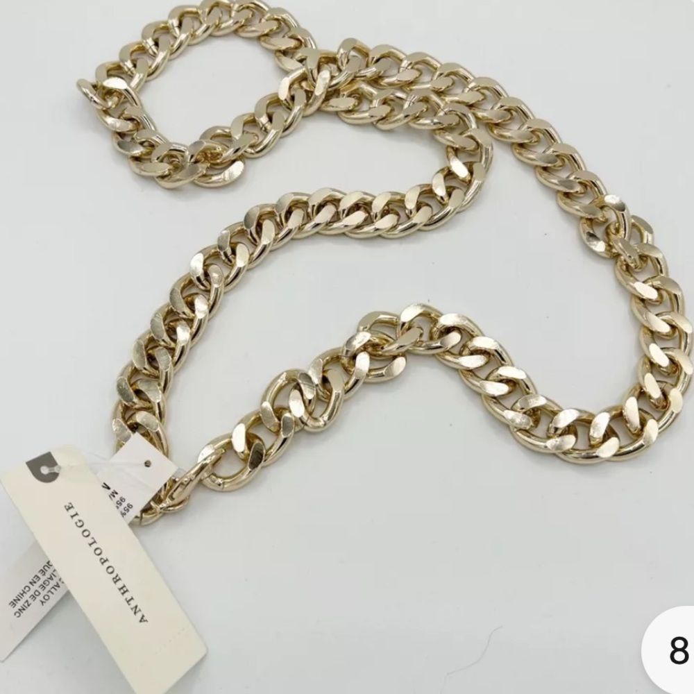 NEW Anthropologie chunky Gold Chain Belt size M/L